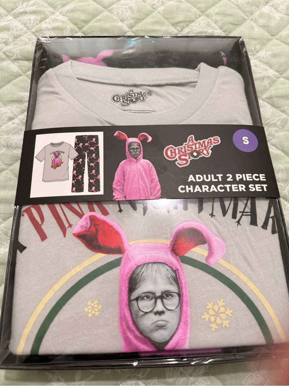 A Christmas Story Pink Bunny Adult 2-Piece Pajama Set - Pink (S)